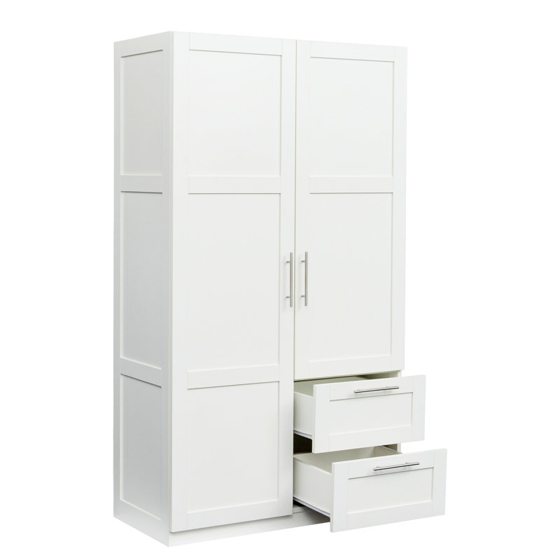 Armoire haute et armoire de cuisine avec 2 portes, 2 tiroirs et 5 espaces de rangement