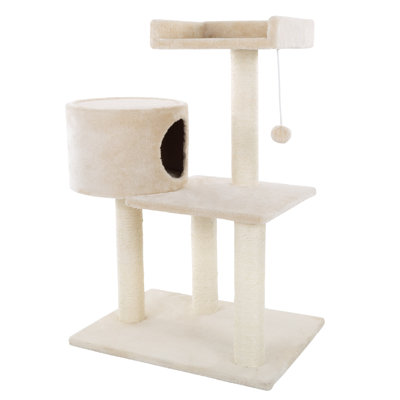 PETMAKER 3-Tier Cat Condo Scratching Tower - Beige