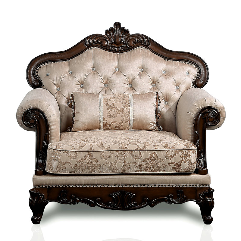Fauteuil capitonné l 48,5 po Barbato, Polyester brun