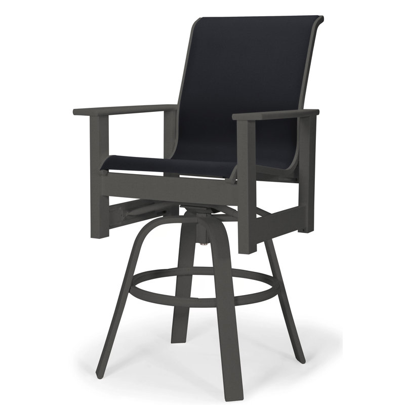 Fauteuil pivotant à hauteur de barre Leeward MGP, Noir 5D Sunbrella®, Graphite texturé