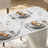 63'' Modern Rectangle Dining Table, White Sintered Stone Dining Table with Double White and Gold Pedestal Base, Pre-Assembly