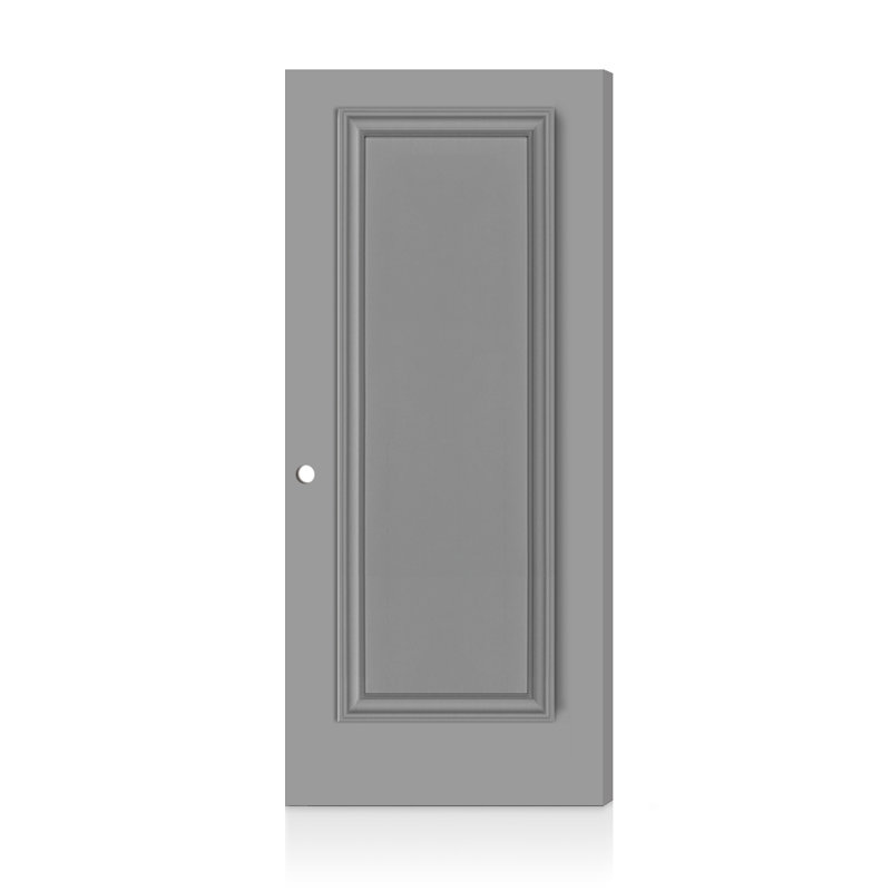 Fire-Rated Palazzo 1 Panel Right-Hand/Inswing Composite Interior Commercial Door Slab, 80X32, Light Grey, Right Hand/Inswing