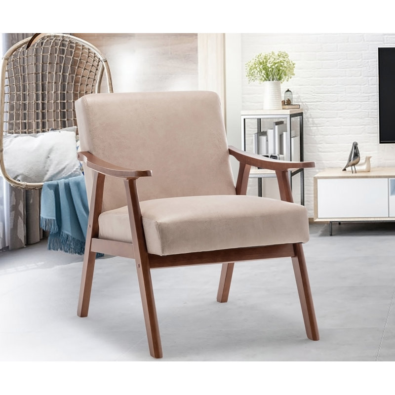Chaise confortable Mid-Century moderne pour la détente et le style, Chameau clair
