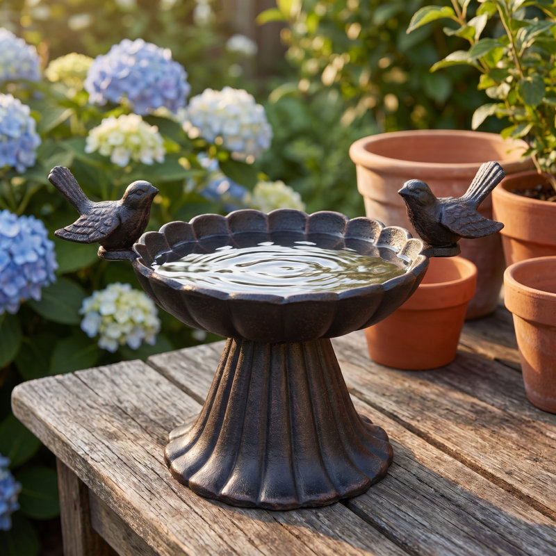 Bain d'oiseaux de table jihane, Cuivre antique noir