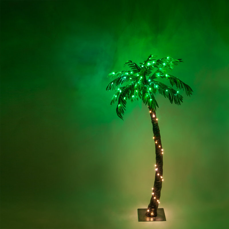 LED Lighted Palm Tree & Branches, 5'