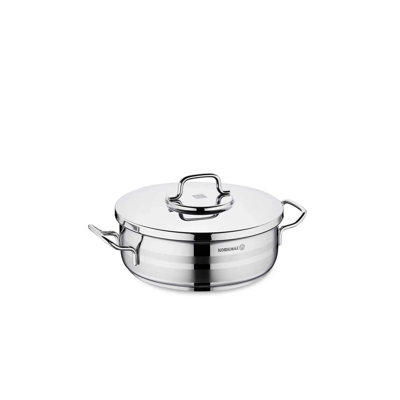 Casserole basse Korkmaz Astra en acier inoxydable avec couvercles en acier inoxydable, Astra, 7,5 pintes