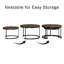 Ensemble de tables basses rondes 2 pièces Lavish Home - Tables gigognes, gris-brun