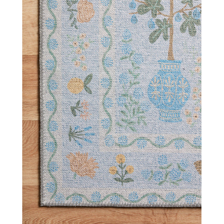 Rifle Paper Co. x Loloi Menagerie MEN-03 Camont Lt. Blue Rug