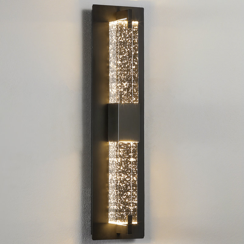 Tomario Dimmable Crystal Bathroom Vanity Light, Black