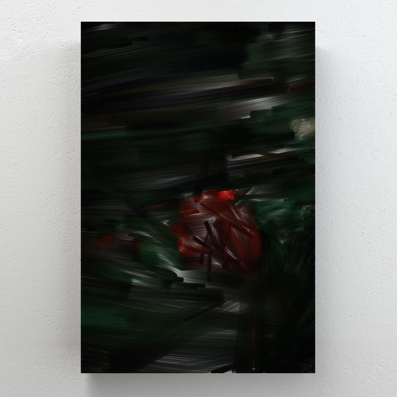Gros plan sur une fleur rose rouge pendant la journée - Reproduction d'art graphique rectangulaire sur toile tendue 1 pièce