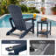 Chaise Adirondack en PEHD avec porte-gobelet, texture semblable au bois, dossier haut et assise large-133357492-133357493