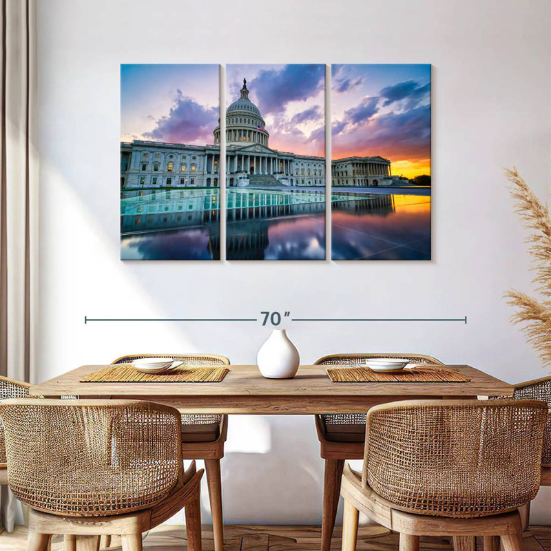 Lilie US Capitol Sunset Reflection, 36" H x 57" W