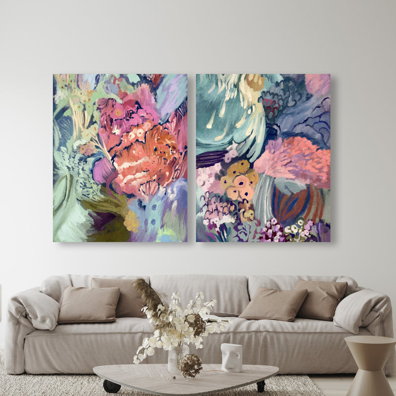 Abstract Botanicals Set Set by Oliver Gal, 72"H x 60"W, Gallery Wrapped