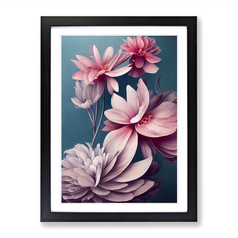 Luminous Flowers - Framed Print, Black, 64cm H x 46cm W x 2cm D