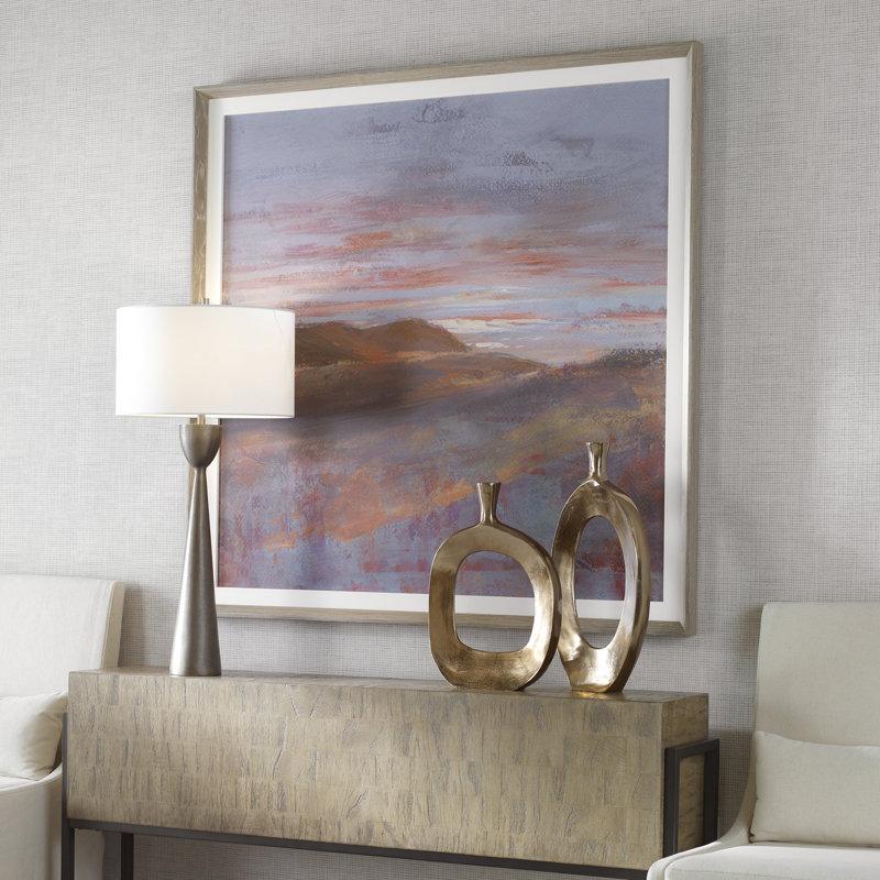 Oversized Natural Landscape Print with Light Oak Frame
