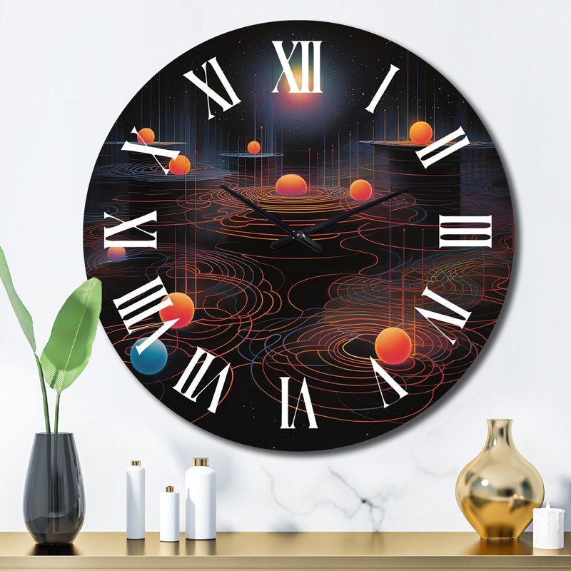 Horloge murale en métal Full Moon Vision In The Dark Night Of The Soul I, Grand
