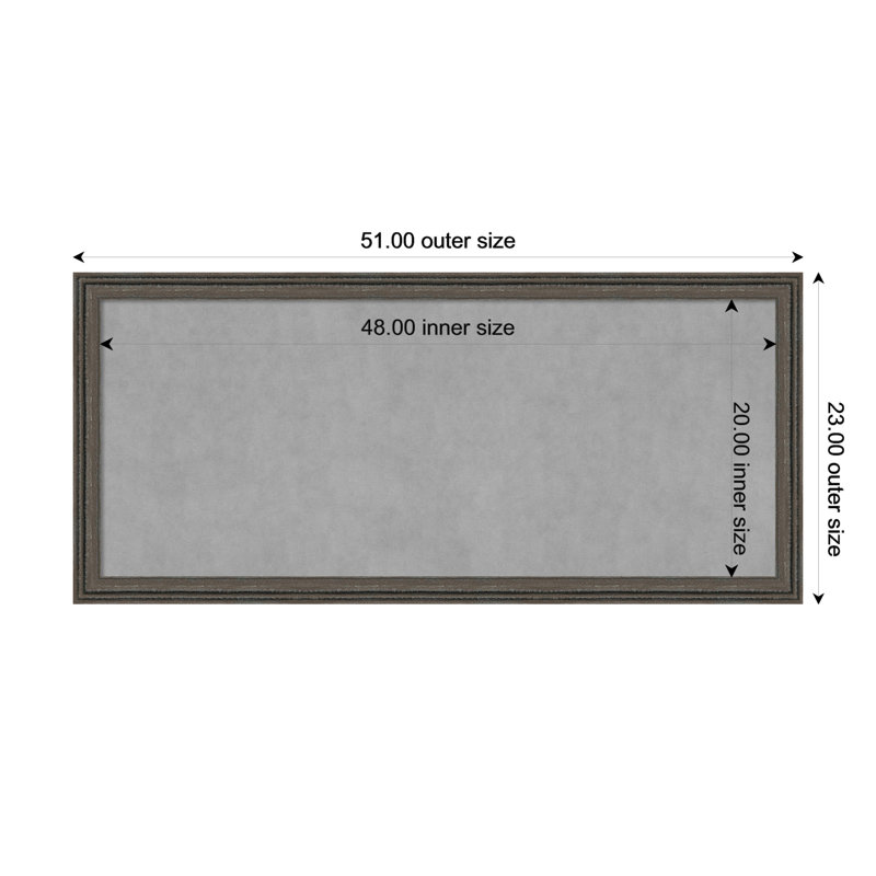 Tableau magnétique magnétique en métal, 23" H x 51" W