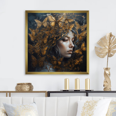 Female Golden Butterflies II " Female Golden Butterflies II " Graphic Art Print