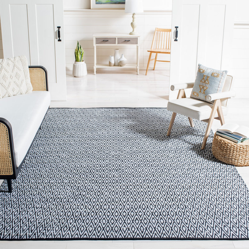 Tapis géométrique tissé à la main Montauk, Rectangle 6 pi x 9 pi