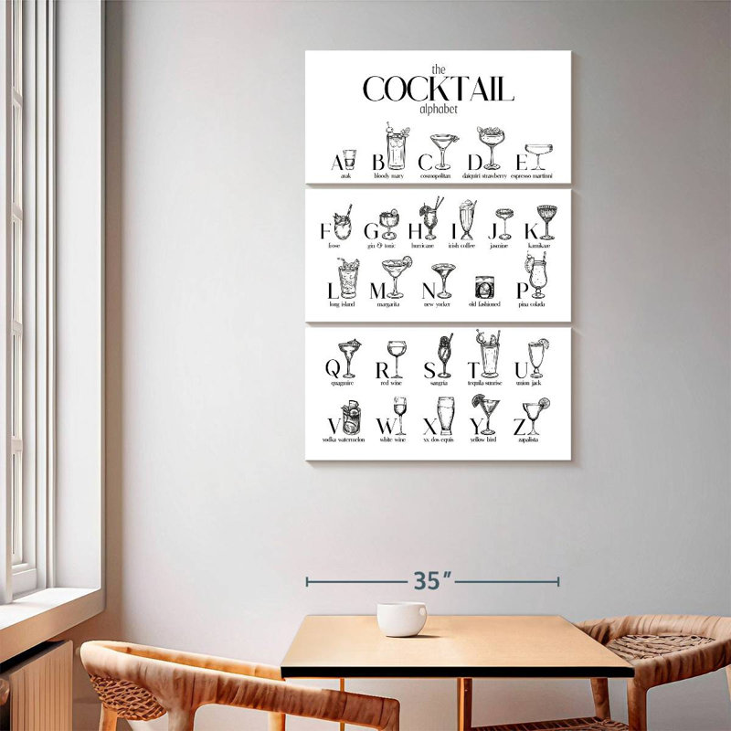 Yarlin Cocktail Alphabet Chart, 32" H x 20" W