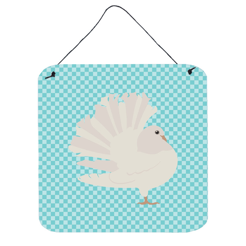 Décoration murale fantail pigeon, Bleu