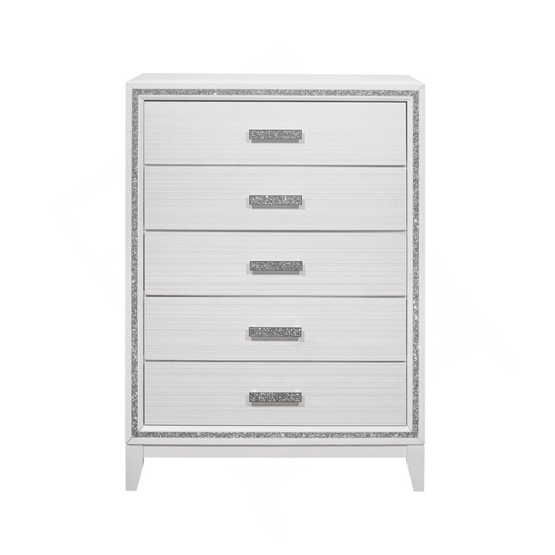 Commode blanche à paillettes almera