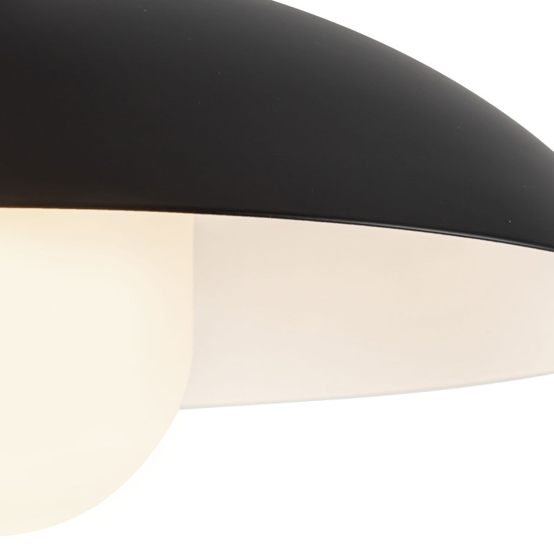 Umbra 14-in Black Pendant, Matte Black/White