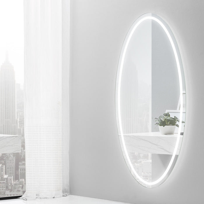 Oval LED Bathroom Vanity Mirror with Daylight Lighting