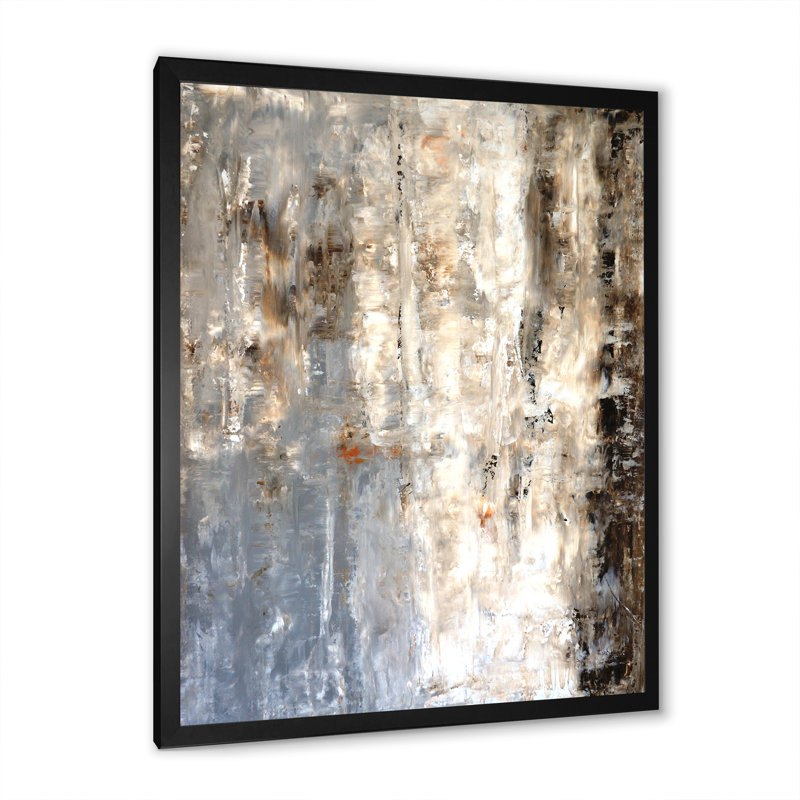 Art moderne gris et bleu II 2FDP47733, Cadre noir, H 20 po x l 12 po x P 1 po