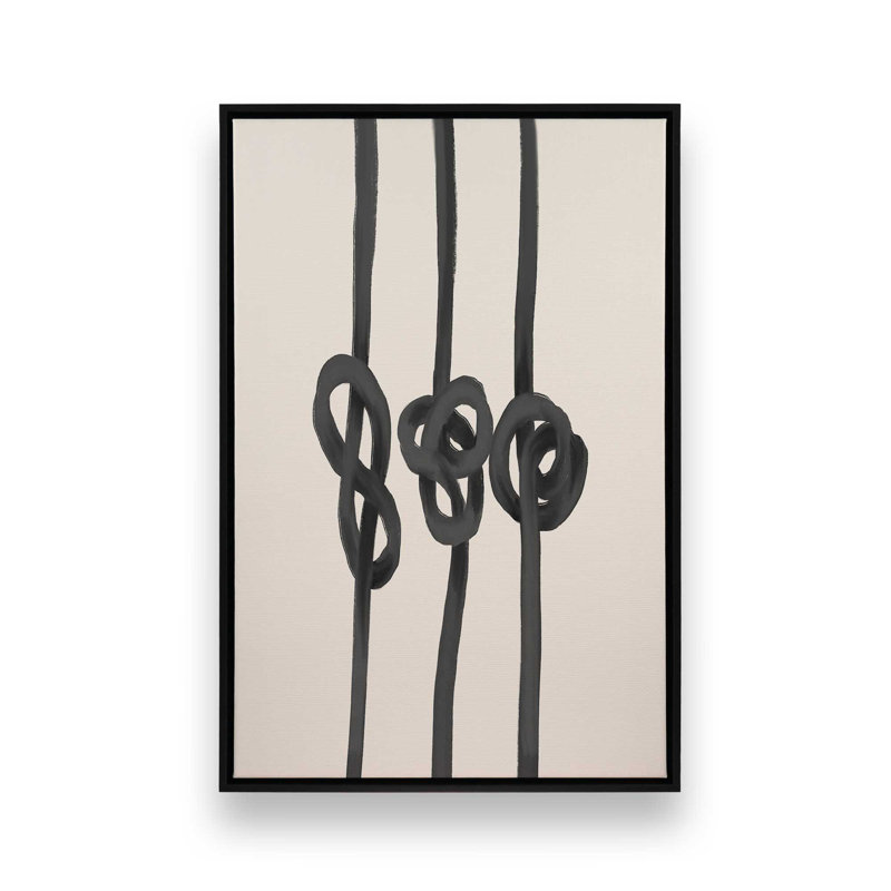 «Minimalist Black Knot Abstract» par Agnes 91, reproduction d'art, H 16 po x l 12 po, Impression encadrée sans passe-partout