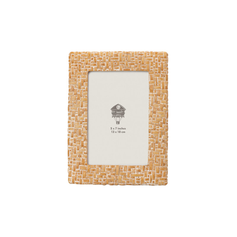 NATURAL WHITE RESIN PHOTOFRAME, 13cm x 18cm