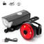 Bicycle Front And Rear Light Kit With 3 Light Modes Powerful LED Mid Frequency Flash Rechargeable Headlights With USB Cable