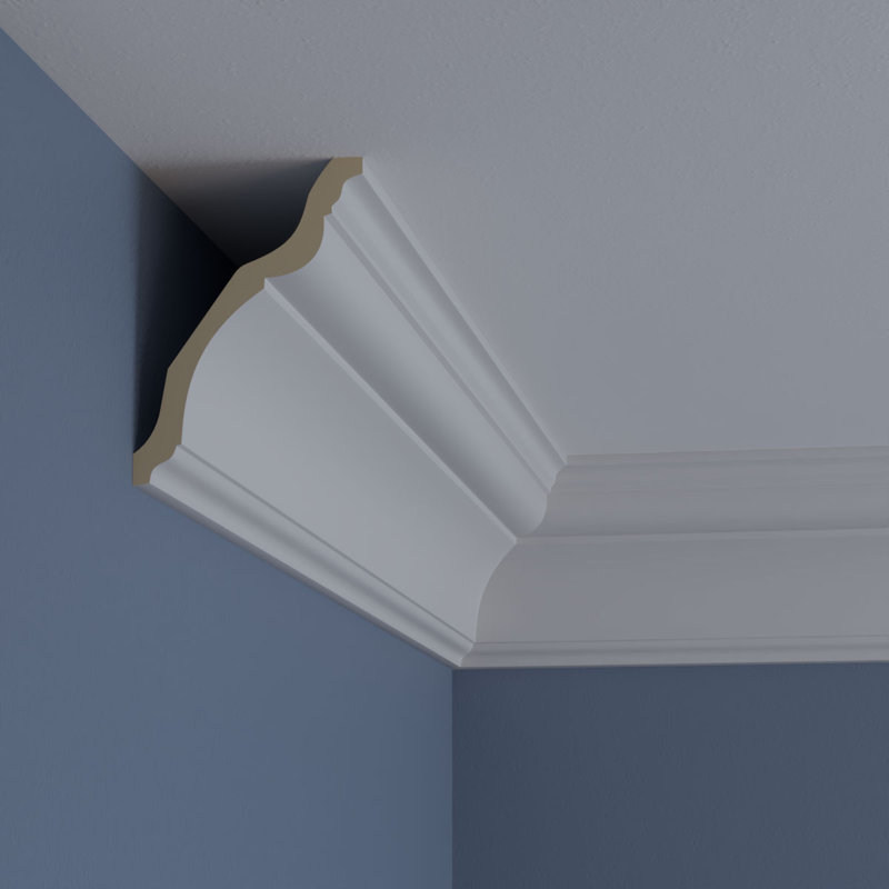 Traditional White Polyurethane Crown Moulding 94.5"