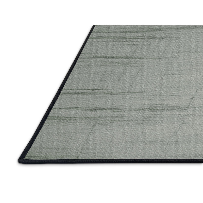 Tapis abstrait gris lavable à la machine, Rond 7 pi