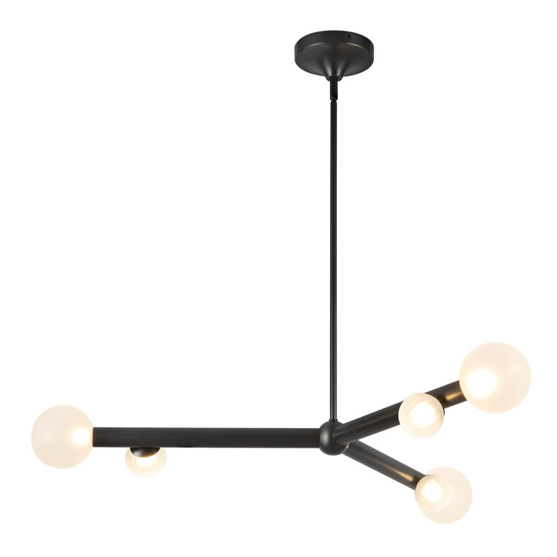 Reese 6 - Light LED Chandelier, Urban Bronze/Opal Glass