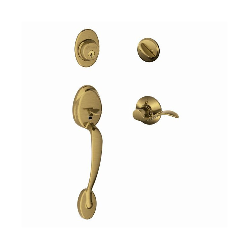 Elan Lever Bed and Bath Lock, Bright Brass