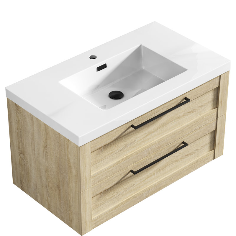 Village 35.4" Single Bathroom Vanity Set, Chêne Ace