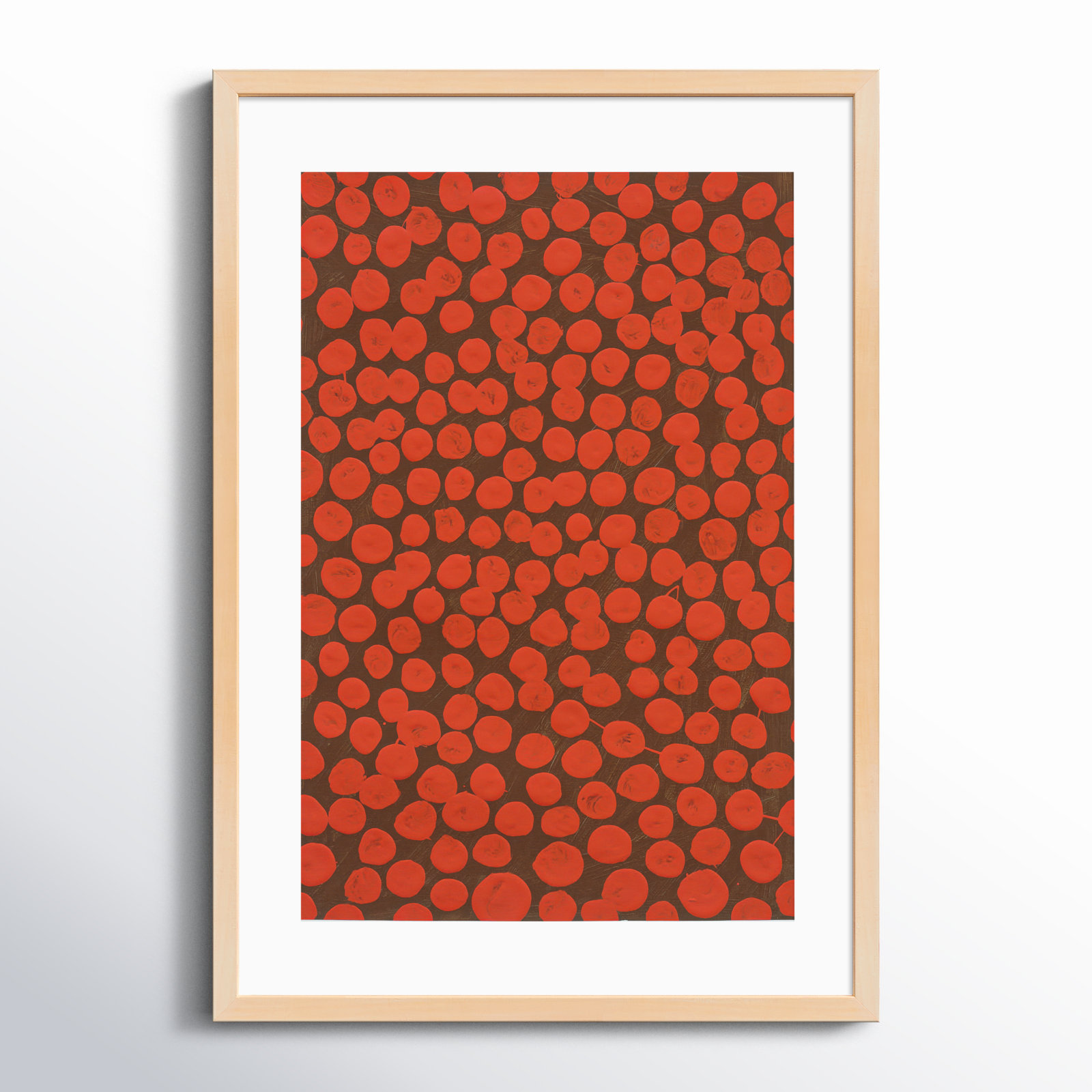 Navi "Salsa on Brown" Painting, 25" H x 17.5" W x 1.25" D, Brown