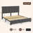 Upholstered Storage Platform Bed Frame with Adjustable Height Velvet Headboard, LED Light & Charging Station, No Box Spring Needed-2113428756-2113428763