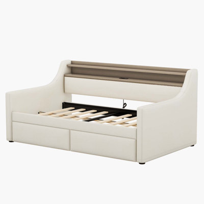 Upholstered Daybed With Drawers, Charging Station And Led Lights by Latitude Run