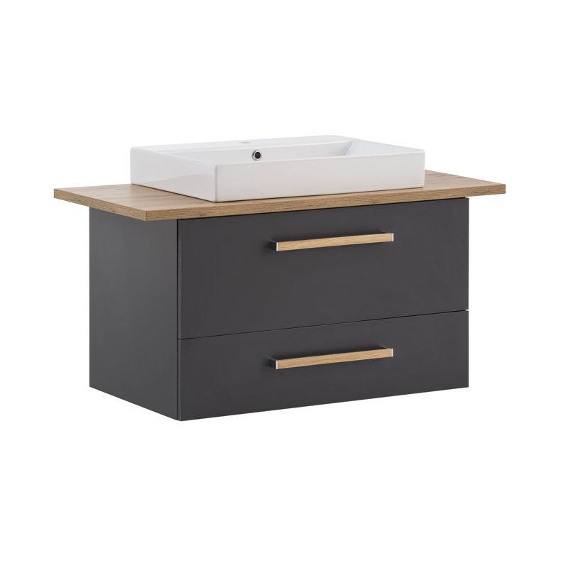 Duo 1022mm Bathroom Vanity with Integrated Ceramic Basin, Anthracite