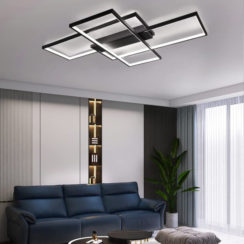 Emeka LED Flush Ceiling Light, Black