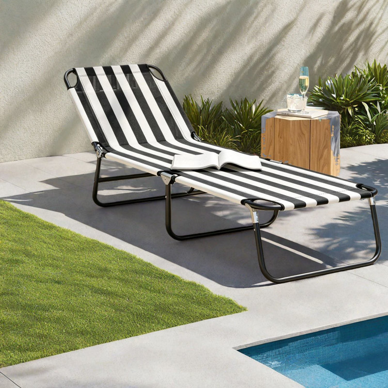 Méridiennes de patio réglables, chaise de piscine portative moderne en acier Oxford