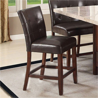 Upholstered Counter Stool with Solid Wood Frame