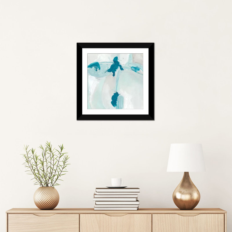 « trace echo i », impression sur toile, H 16 po x l 16 po x P 1 po, Papier d'art encadré noir, Blanc