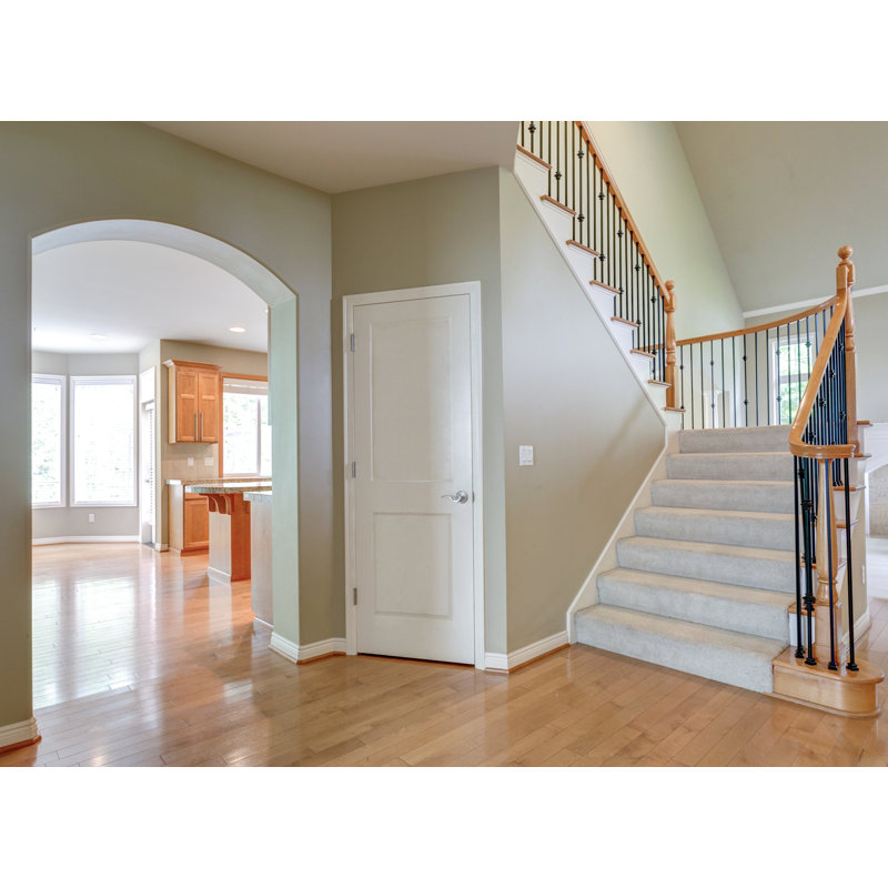 Porte intérieure simple pré-suspendue blanche avec noyau droit à droite, Oui, 18 po x 80 po, Blanc