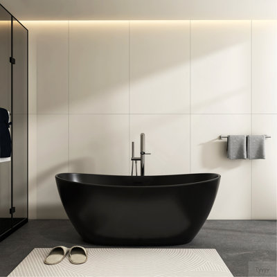 65 Inch Artificial Stone Solid Surface Freestanding Bathroom Bathtub