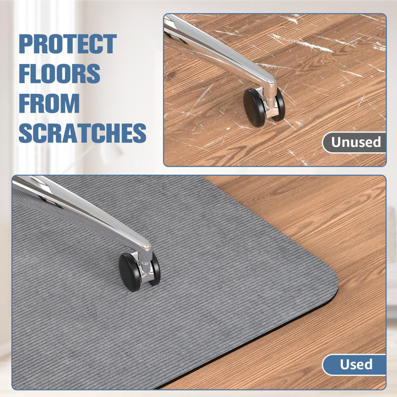 55"x35" Chair Mat for Hardwood Floors, Anti-Slip Desk Mat for Rolling Chair, Low-Pile Rug