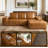 Rosella L-Shaped Faux Leather Sectional Sofa with Chaise-2062405238