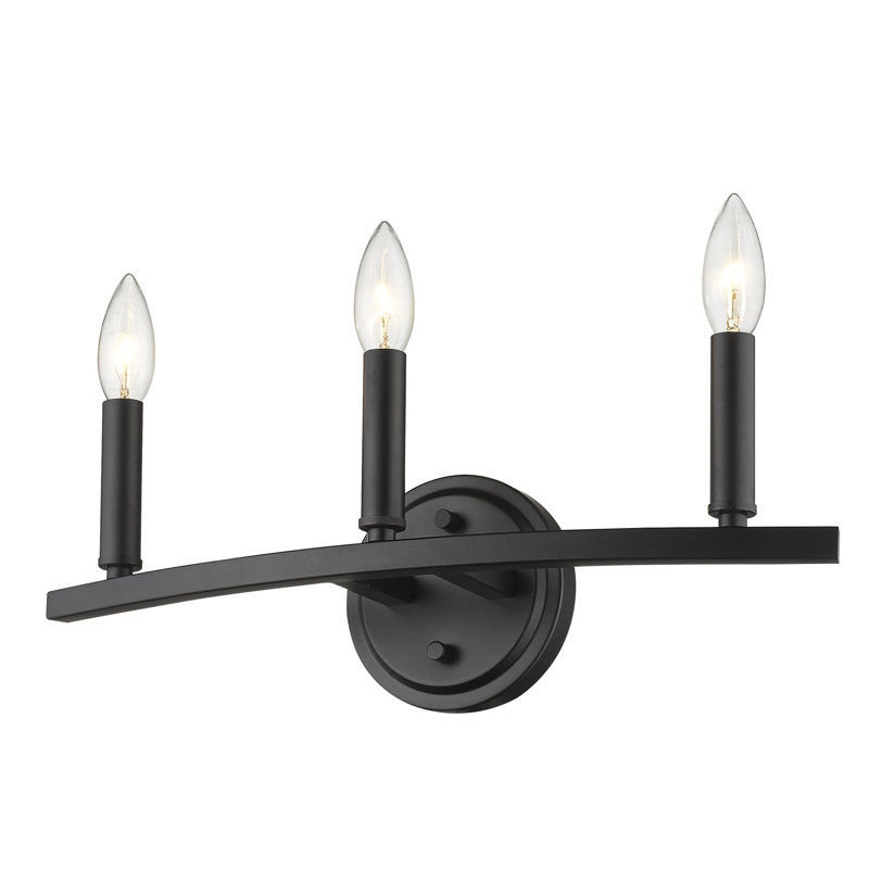 Éclairage pour meuble-lavabo à intensité variable 3 lumières Sawyer, Noir mat